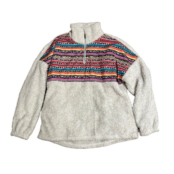 Women’s Sunshine & Rodeo Western Super‎ Soft 1/4 Zip Fleece Pullover Large - Picture 1 of 6